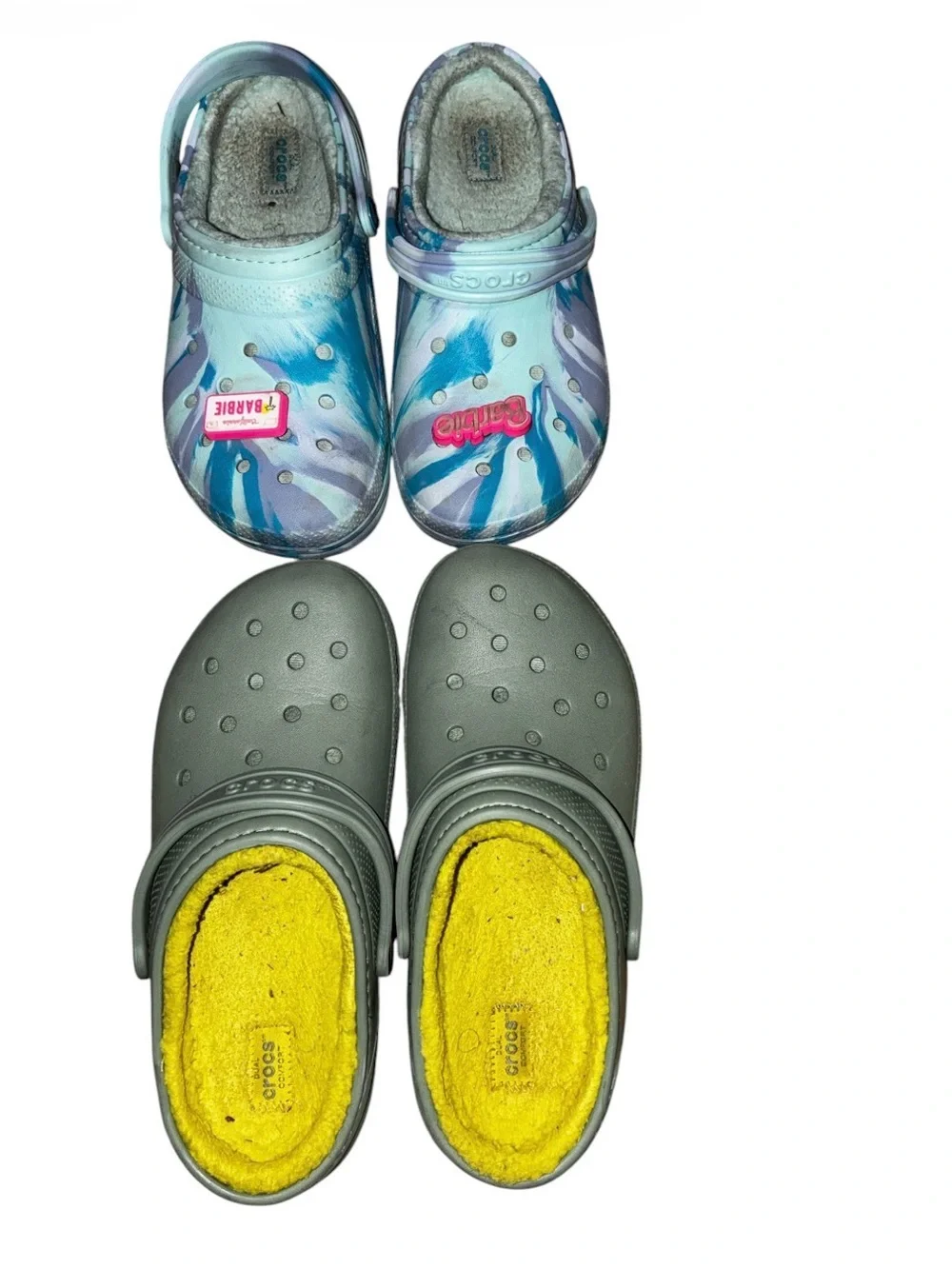 Crocs Kids Classic Lined Clog - Bundle SZ 5 Multi Blue & Green